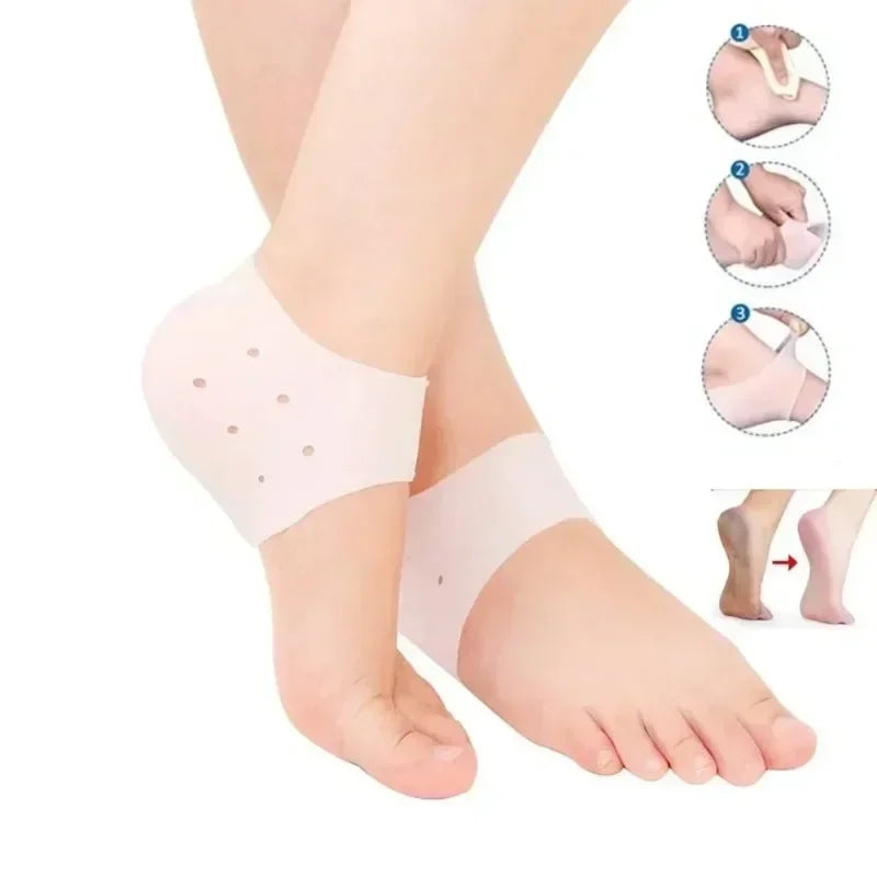 Silicone Moisturizing Heel Socks – Anti-Crack Foot Care Pair Silicone Heel Covers HIP