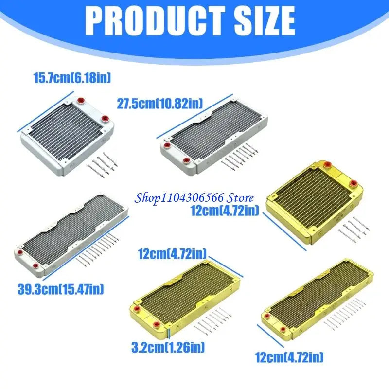 18-Pipeline Aluminum PC Water Cooling Radiator 120/240/360mm PC Water Cooling Radiator HIP