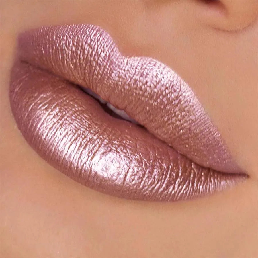 1PC Metallic Lipstick Longlasting Glitter Lip Glaze Waterproof Moisturize Red Luminous Liptint Shimmer Shiny Lipgloss Makeup HIP