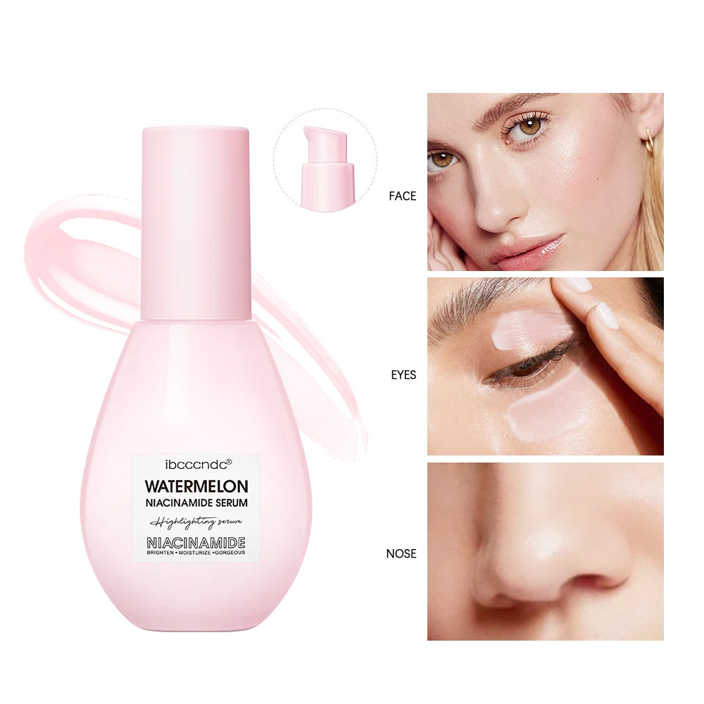 New Watermelon Glow Niacinamide Dew Drops Serum Makeup Primer Cream Lightweight Facial Serum & Priming Liquid Brightner HIP
