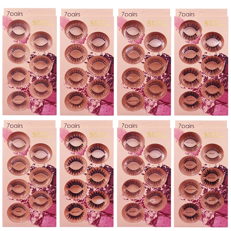 YSDO 3D mink makeup eyelashes 7 pairs hand made fluffy maquilagem mink lashes natural false eyelashes thick fake lashes cilios HIP