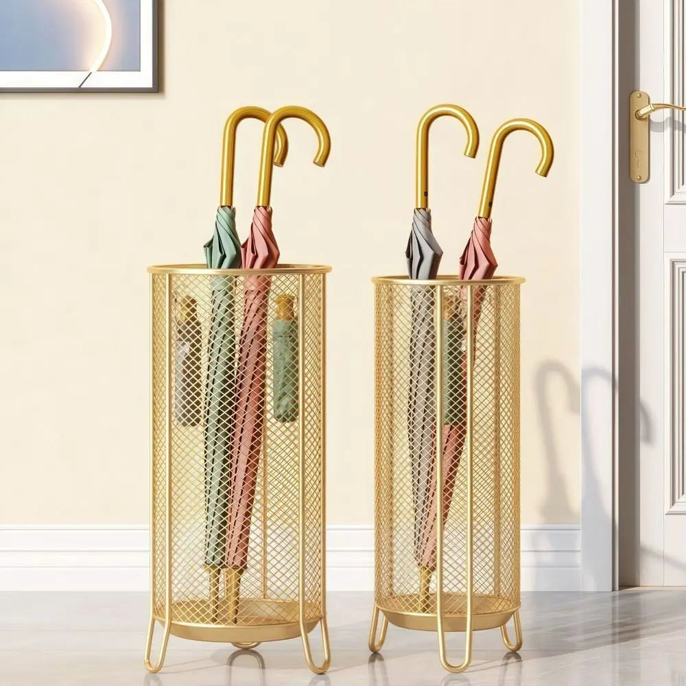 Metal Umbrella Stand with Drainage – Cylindrical Storage Rack Umbrella Stand HIP