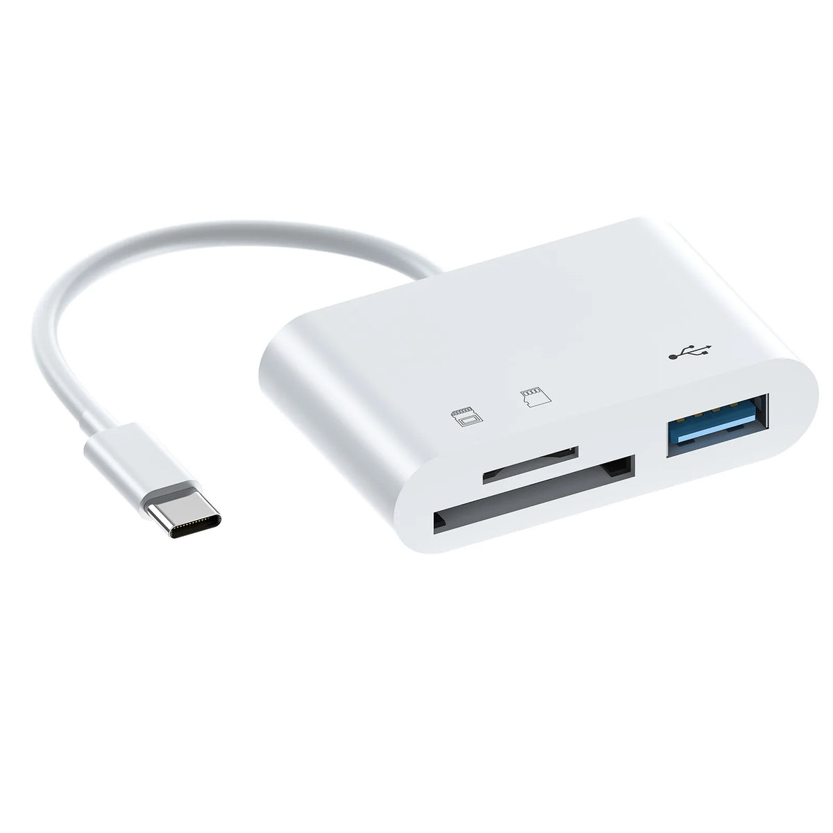 USB-C 3-in-1 SD TF Card Reader OTG Adapter – Plug & Play USB-C Card Reader HIP