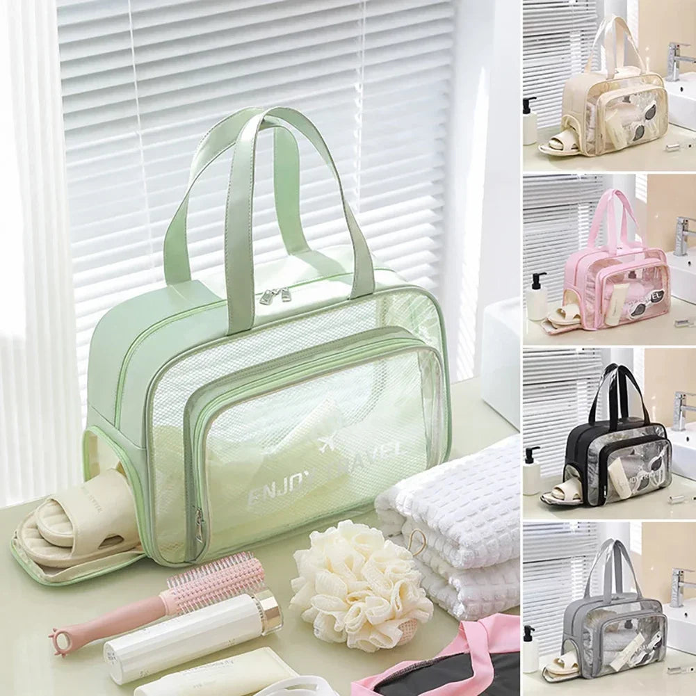Foldable Gym Swim Tote with Shoe Compartment Sports Backpack for Beach Gym Large Waterproof Wet-Dry Bag Travel Toiletry Bag HIP