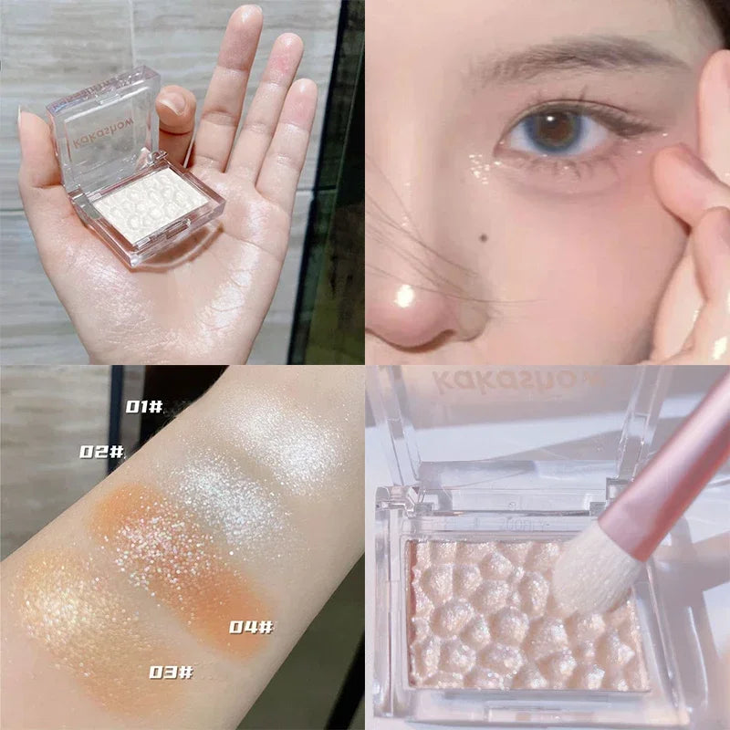 Mashed Potato Highlighter Palette Polarized Glitter Eyeshadow Powder Makeup Glow Face Body Shimmer Shine High Light Cosmetics HIP