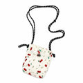 Floral Canvas Drawstring Crossbody Bag – Lightweight Mini Purse Canvas Crossbody Bag HIP Milk White
