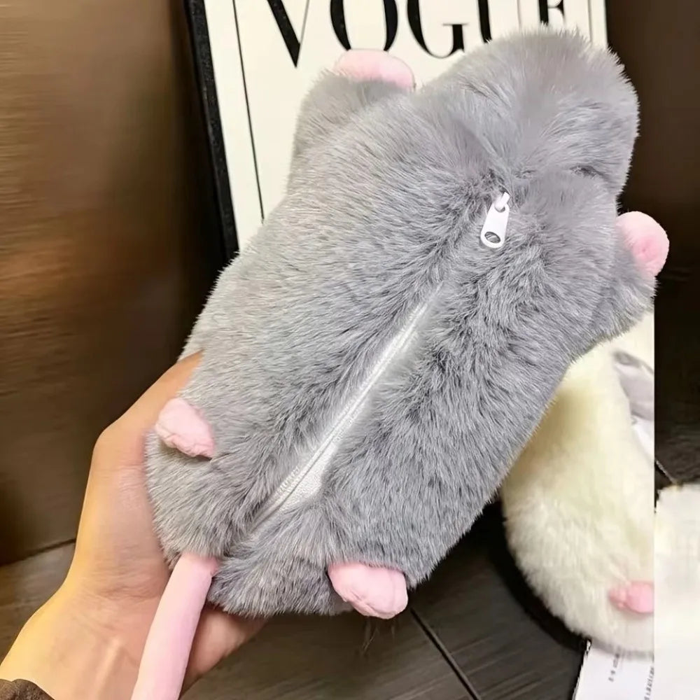 Fancy Rat Plush Pencil Case – Soft Animal Pouch 20cm Plush Pencil Case HIP