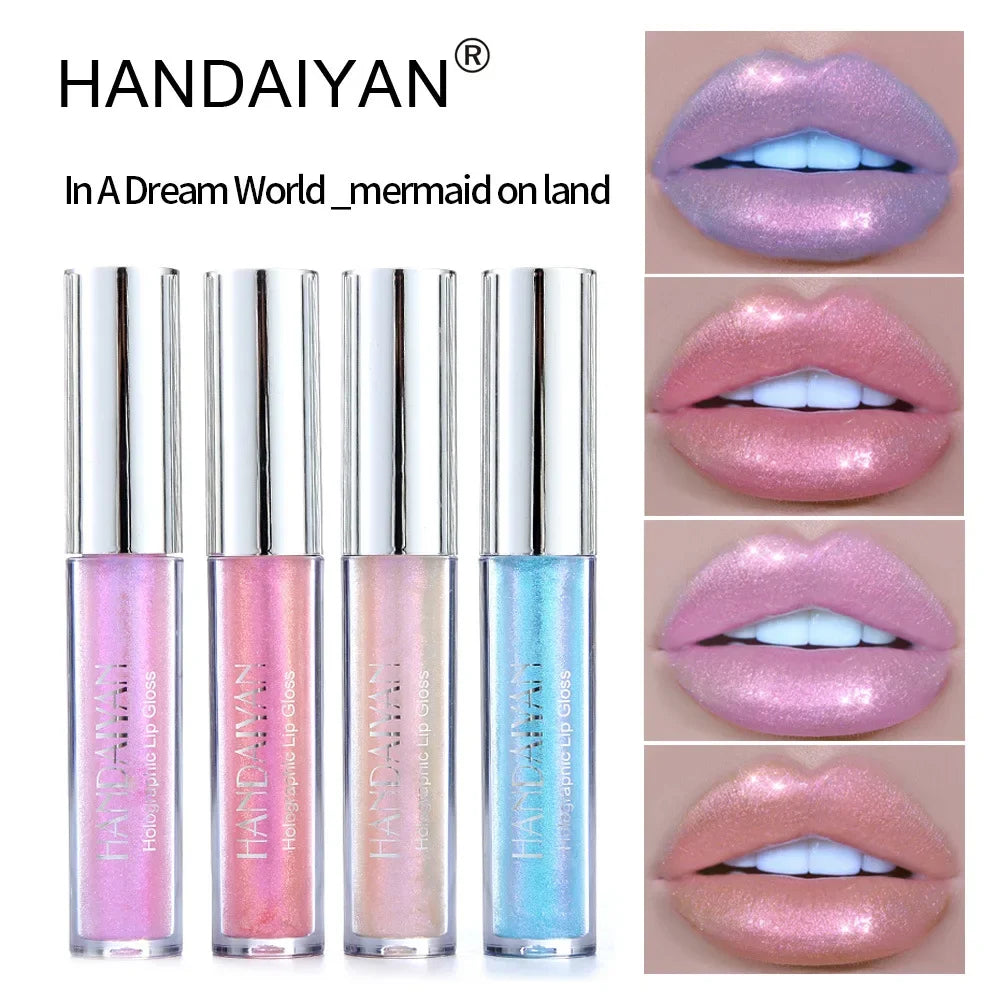 Handaiyan Glitter Lip Gloss – Shimmer Liquid Glaze, 6 Shades Glitter Lip Gloss HIP