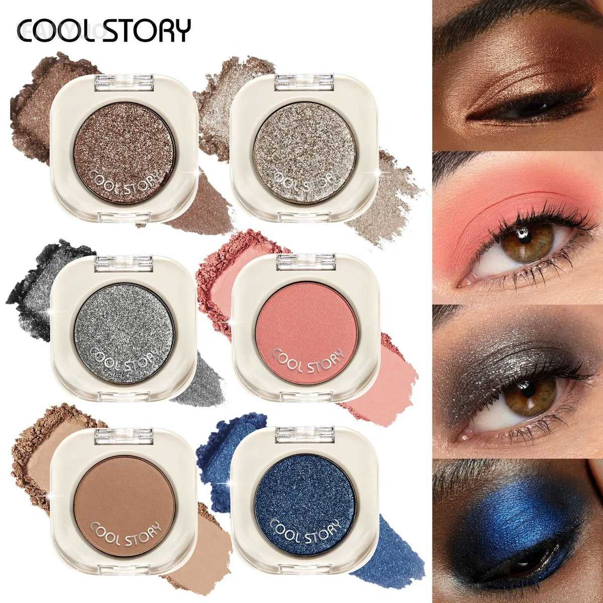 Nude Brown Monochrome Eyeshadow Matte Apricot Beige Eye Makeup Primer Base Waterproof Shimmer Highlight Face Contour Pigment HIP