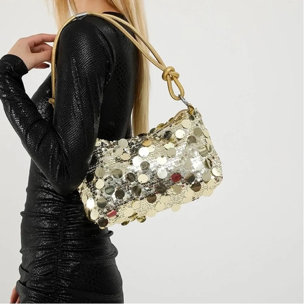 Sparkling Sequin Shoulder Bag | Korean Style Glam Tote Sequin Shoulder Bag HIP
