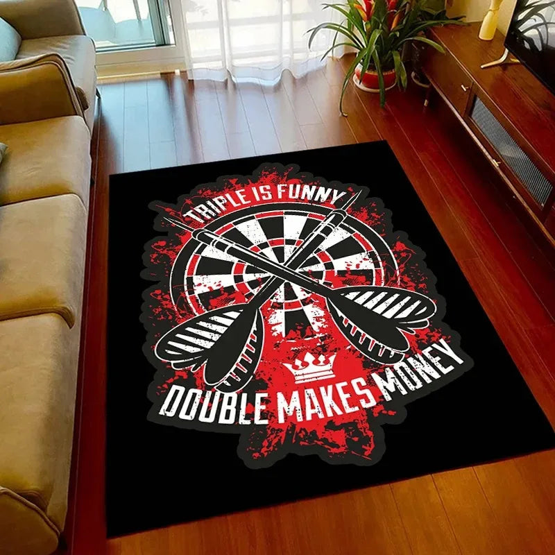Retro Darts Area Rug – Non-Slip Washable Game Room Mat Area Rug HIP 1 40x60cm-Felt