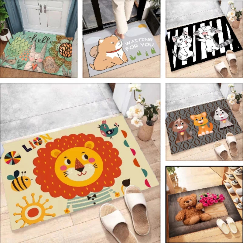 Cartoon Anti-Slip Washable Entrance Door Mat | Polyester Entrance Floor Mat HIP