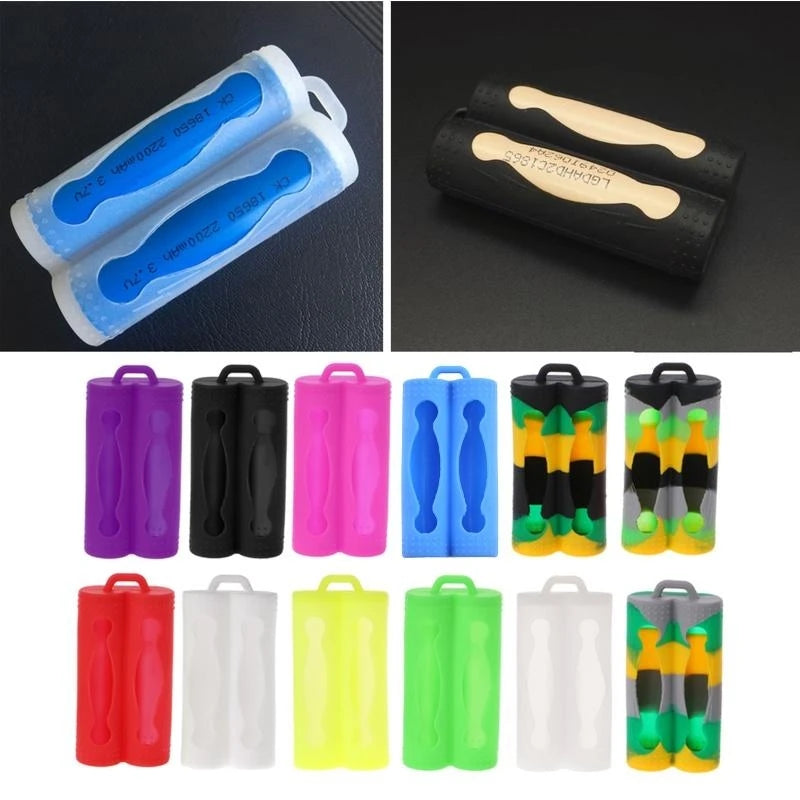 Silicone 18650 Battery Case – 2-Slot Storage Cover Holder Battery Storage Case HIP