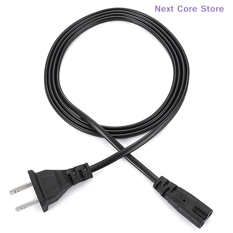 IEC C7 2-Pin Power Cable EU/US Plug – 1.5m Black Cord Power Cable HIP