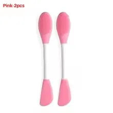 2-in-1 Silicone Face Mask Brush – Double-Head Applicator Face Mask Brush HIP C716-pink 2pcs