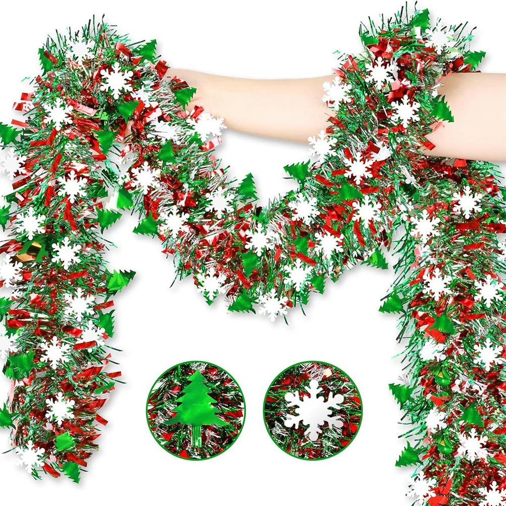 2026 New Christmas Garlands 2M DIY Christmas Tree Santa Claus Ribbons Wreath Hanging Pendent Xmas New Year Party Decor HIP
