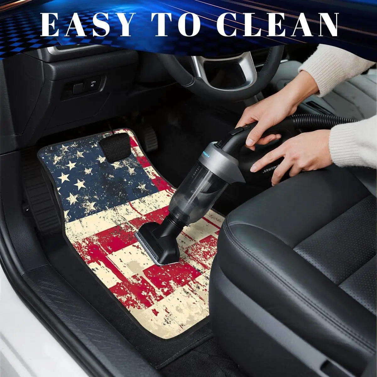American Flag Car Floor Mats Set of 4 – Non-Slip Auto Carpets Auto Floor Mats HIP