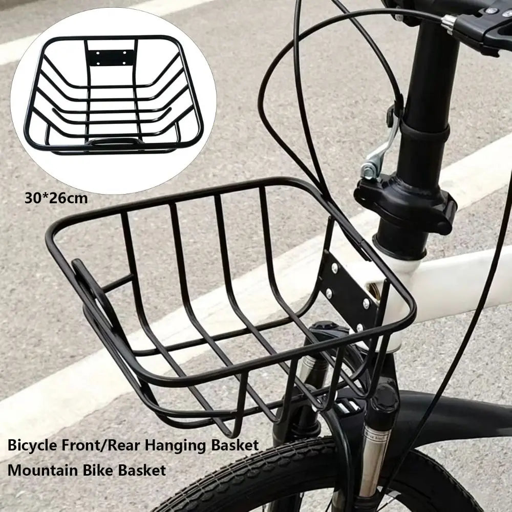 Metal Bike Rear Basket – Adjustable, Heavy Duty Black Bike Rear Basket HIP