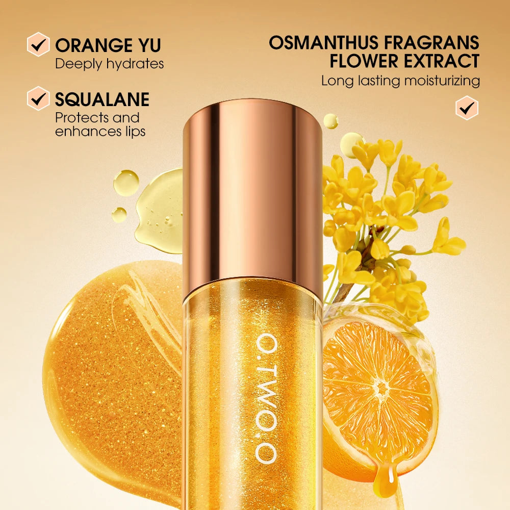 O.TWO.O Lip Oil Gloss Lip Plumper Makeup Moisturizing NonSticky Sexy Water Glossy Glitter Primer Tint Lip Balm Care Cosmetics HIP