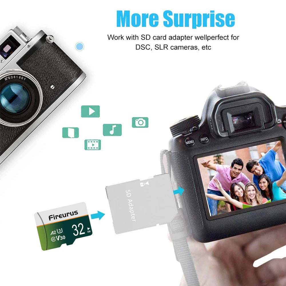 OSMR Micro SD Card 32GB 64GB 128GB – Class 10 U3 V30 A2 Micro SD Memory Card HIP