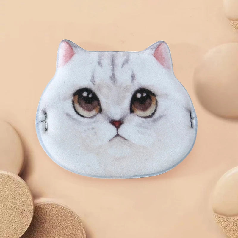 1/4pcs Kitty Air Cushion Powder Puff Cute Cat Cosmetic Puffs Hydrophilic Non-latex Facial Foundation Beauty Tool Dry Wet Makeup HIP 01Blue-1Pc
