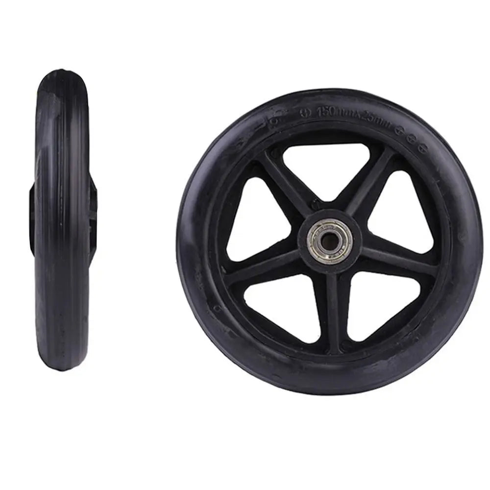 6/7/8 Inch Wheelchair Front Castor Solid Tire Replacement Wheel Wheelchair Castor Wheel HIP 7inch-Black