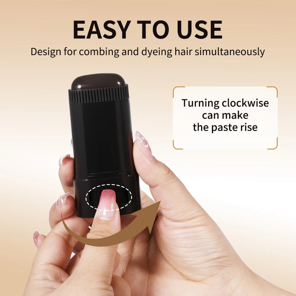 3-Color Quick Touch-Up Hair Stick Beard Color Stick Portable Temporary Quick Coverage Hair Pen Instant Dye Stick Comb HIP