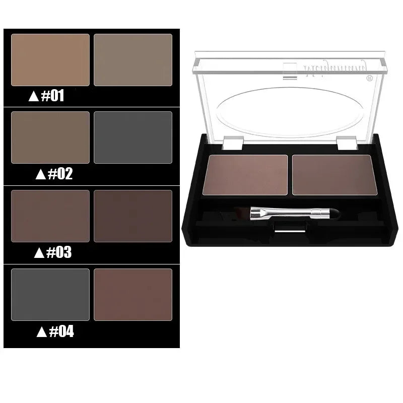 Professional Brand Eyeshadow Makeup 2 Color Waterproof Eyebrow Powder Eye Shadow Eye Brow Palette + Brush Eyebrow Enhancer HIP