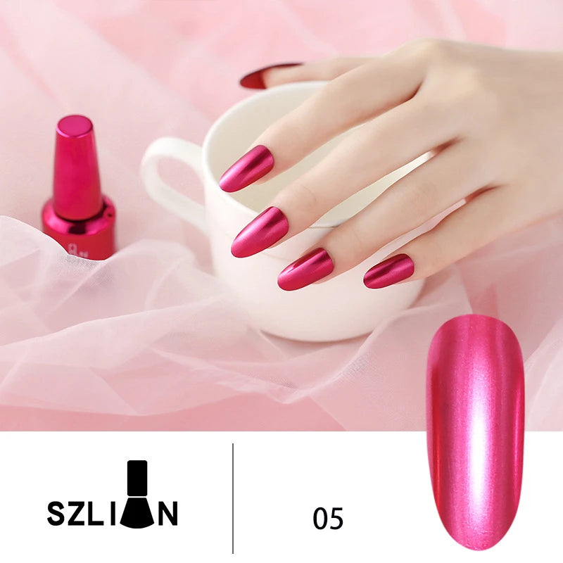Gel Nail Polish without lamp Gel Semi-permanent Varnishes hybrid All for manicure Mirror Effect Metallic Shiny Glitter Silver HIP 05 1