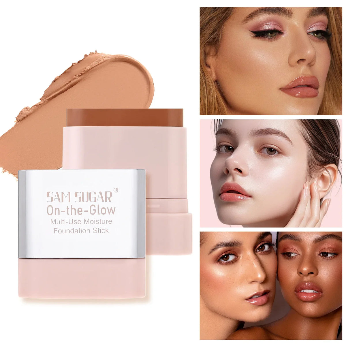 SAM SUGAR Foundation Stick – Waterproof, Concealing & Hydrating Foundation Stick HIP