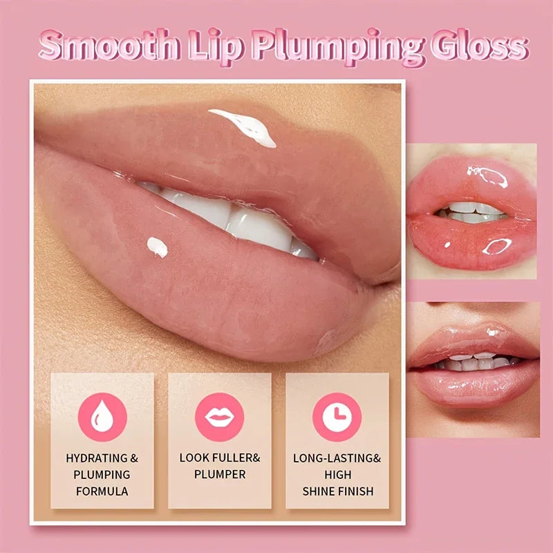 USHAS Hydrating Lip Gloss Plumper – High Shine Lip Oil Lip Gloss Plumper HIP