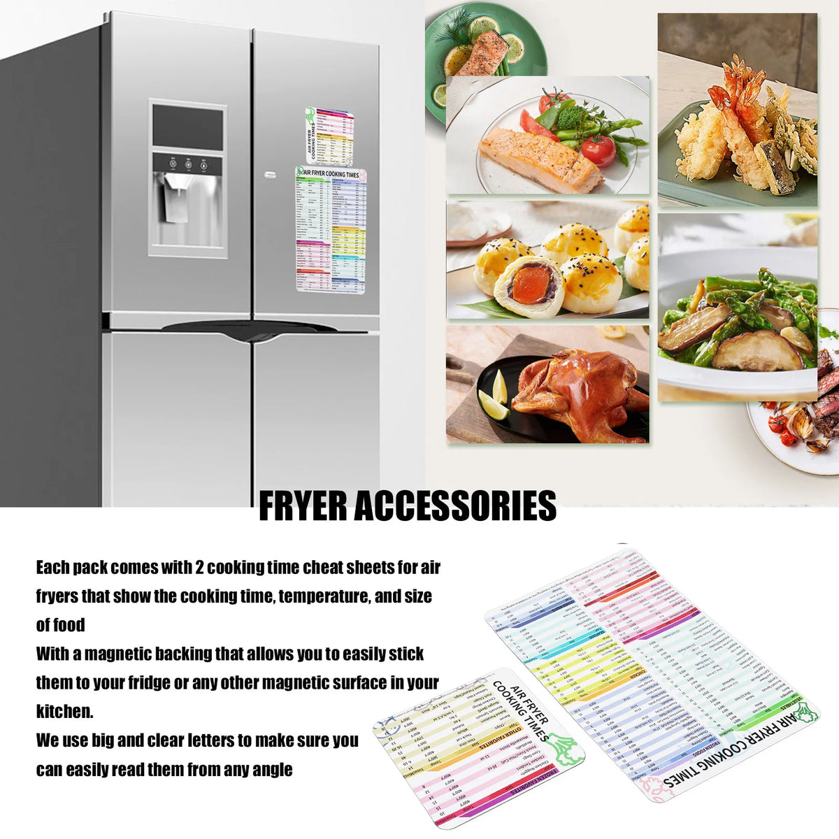 Fryer Cheat Sheet Fryer Cooking Times Chart Fryer Magnetic Cheat Sheet Cooking Frying Time Reference Cookware Accessories HIP