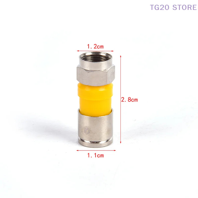 10-Pack RG6 F-Type Waterproof Compression Snap Seal Connectors Coaxial Cable Connector HIP