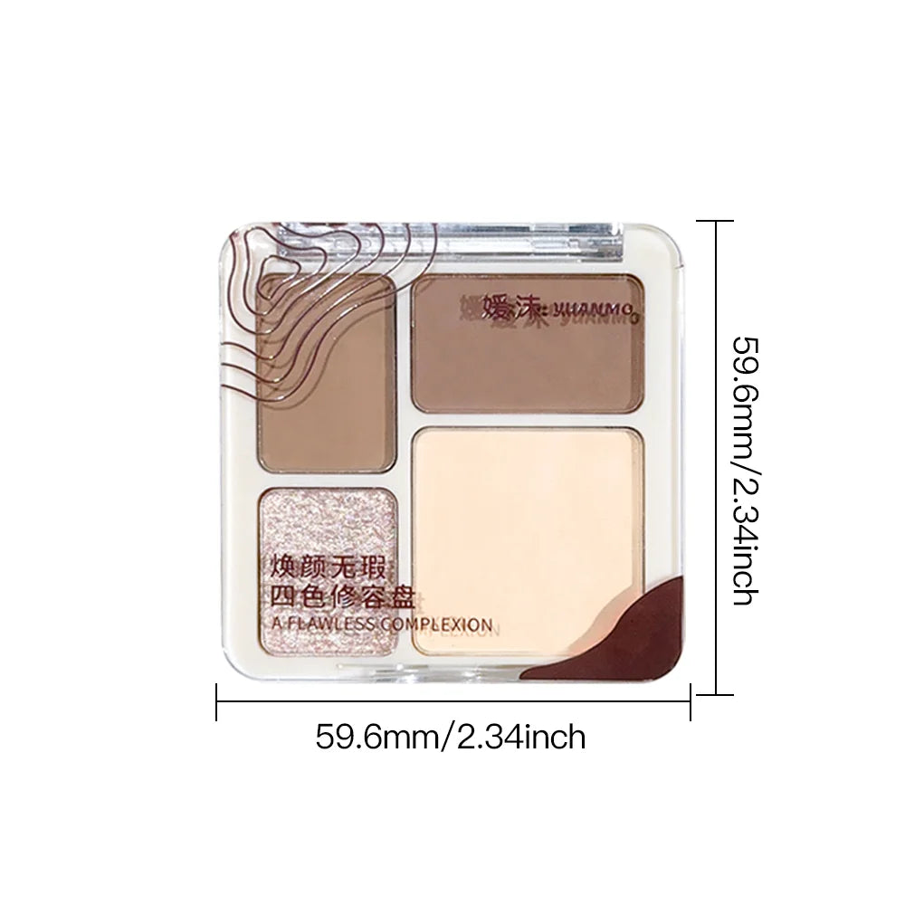 4-Color Contour & Highlighter Palette – Matte & Glow | HIP Contour Highlight Palette HIP