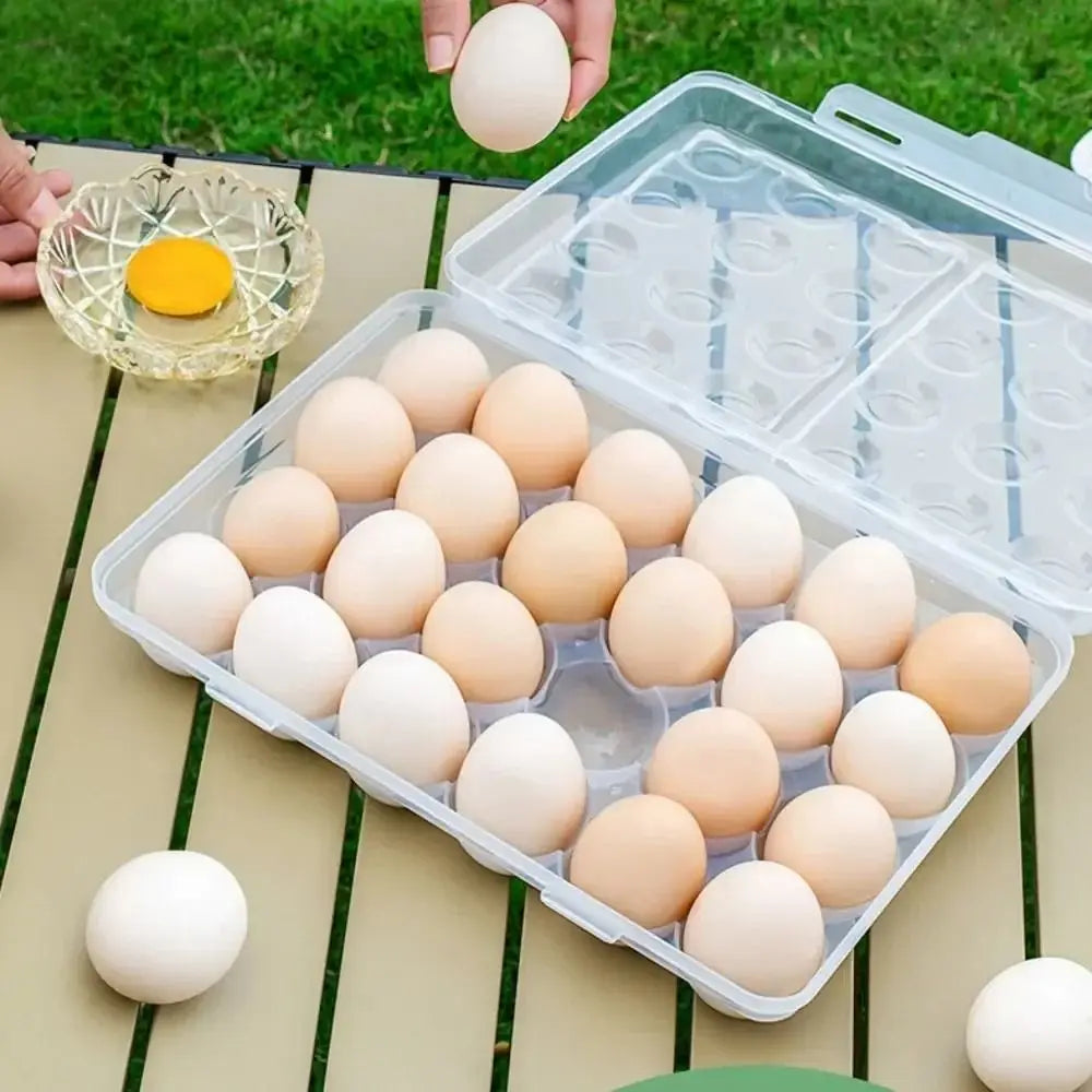 Stackable Plastic Egg Holder with Lid – Transparent Organizer Egg Storage Organizer HIP