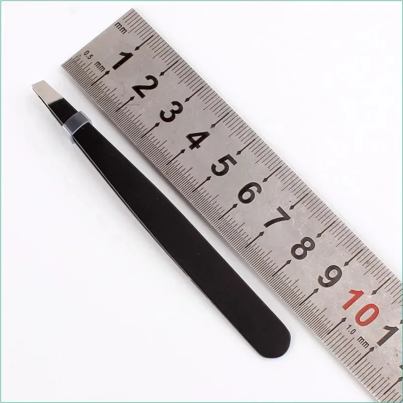 Black Slant Tip Eyebrow Tweezers – Stainless Steel | HIP Eyebrow Tweezers HIP