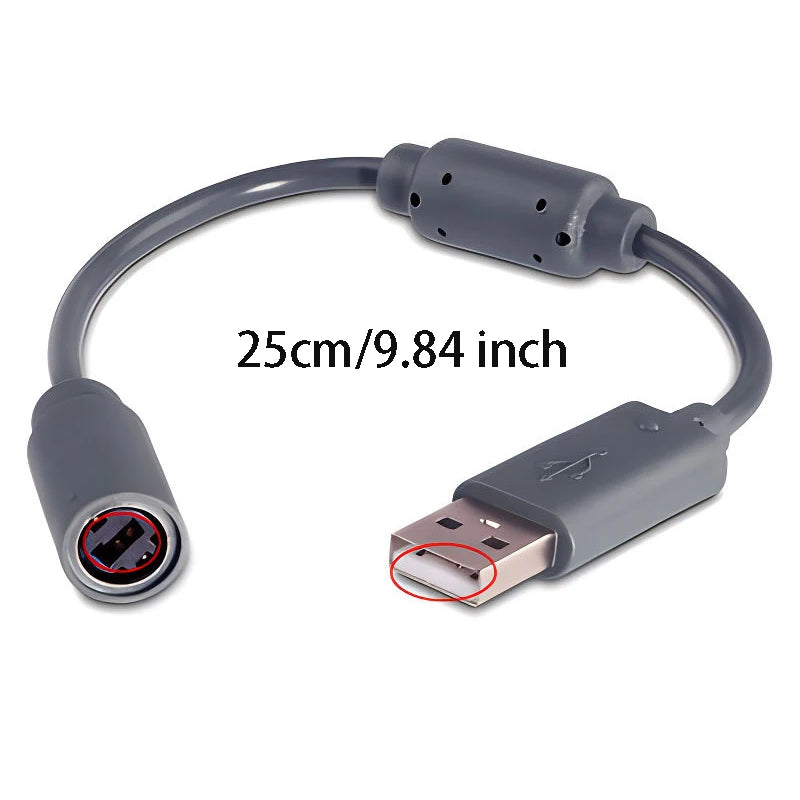 Xbox 360 Controller USB Breakaway Cable Splitter Adapter Controller Cable Adapter HIP