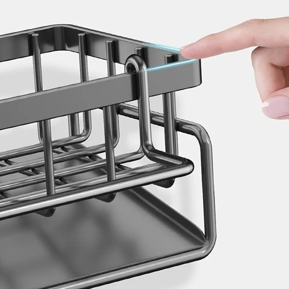 Kitchen Stainless Steel Sink Drain Rack Sponge Storage Faucet Holder Soap Drainer Towel Rack Shelf Organizer Kitchen Accessories HIP