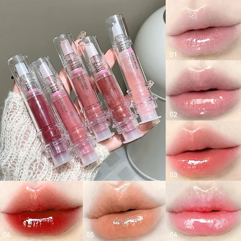 Gege Bear Ice Beet Lip Gloss – Hydrating Glitter Balm Lip Gloss HIP