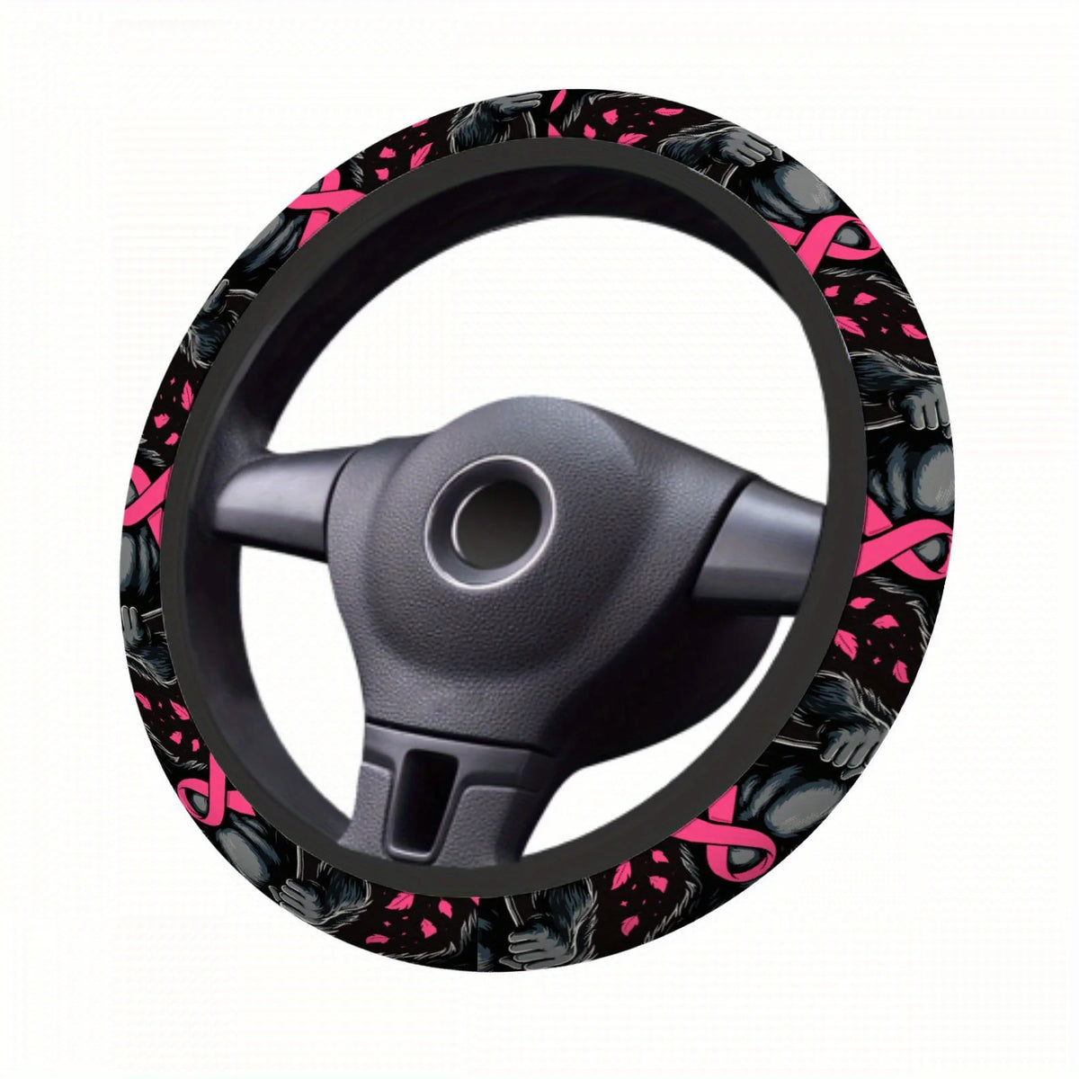 Pink Ribbon Steering Wheel Cover – Car Protector for Men & Women Steering Wheel Cover HIP