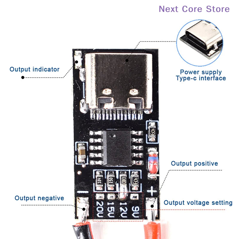 PD/QC Fast Charge Trigger Decoy Board – Type-C 9V 12V 15V 20V USB Charge Trigger Module HIP