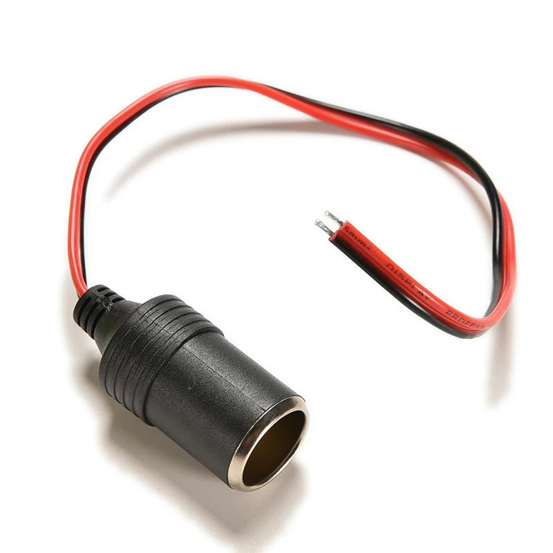 12V Female Car Cigarette Lighter Socket Plug with Cable Car Power Socket HIP Black red No plug