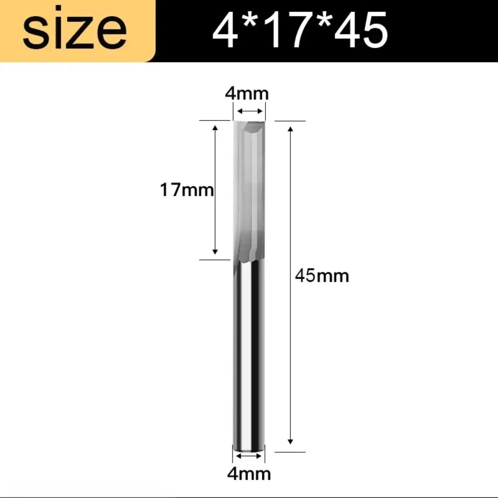 2-Flute Carbide End Mill 3.175mm & 4mm Shank – CNC Router Bit Carbide End Mill HIP 4x17x45