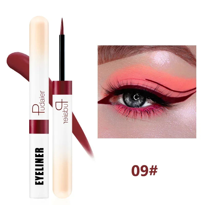 Colorful Eyeliner Pen Eyes Makeup White Pink Waterproof Liquid Color Eye Liner Pencil Matte Purple Pen 12 Color Make Up Cosmetic HIP 09