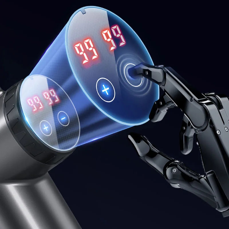 ZHYHZ Fascia Massage Gun – 99 Speed, LCD, 8 Heads Percussion Massage Gun HIP