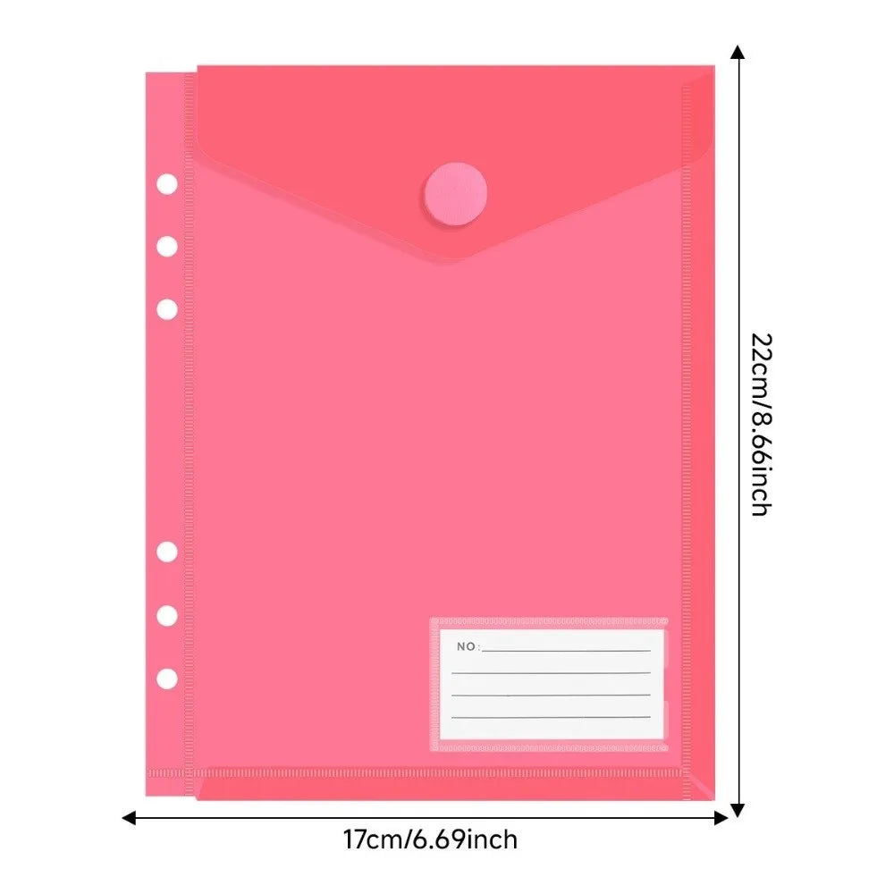 7-Piece Binder Pockets A4 A5 A6 – PP Snap Envelope Pouches Binder Pocket Set HIP