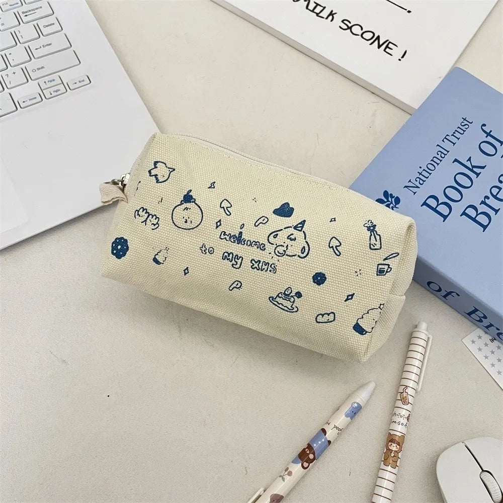 Kawaii Anime Animal Canvas Pencil Case – Zipper Pouch Canvas Pencil Case HIP