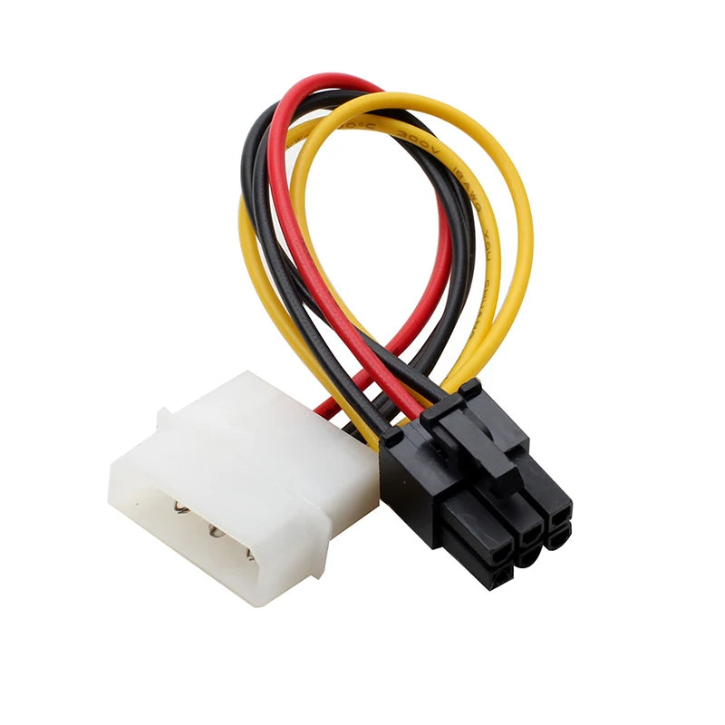 Molex 4-Pin to 6-Pin GPU Power Adapter Cable – 20cm GPU Power Adapter HIP As Photo