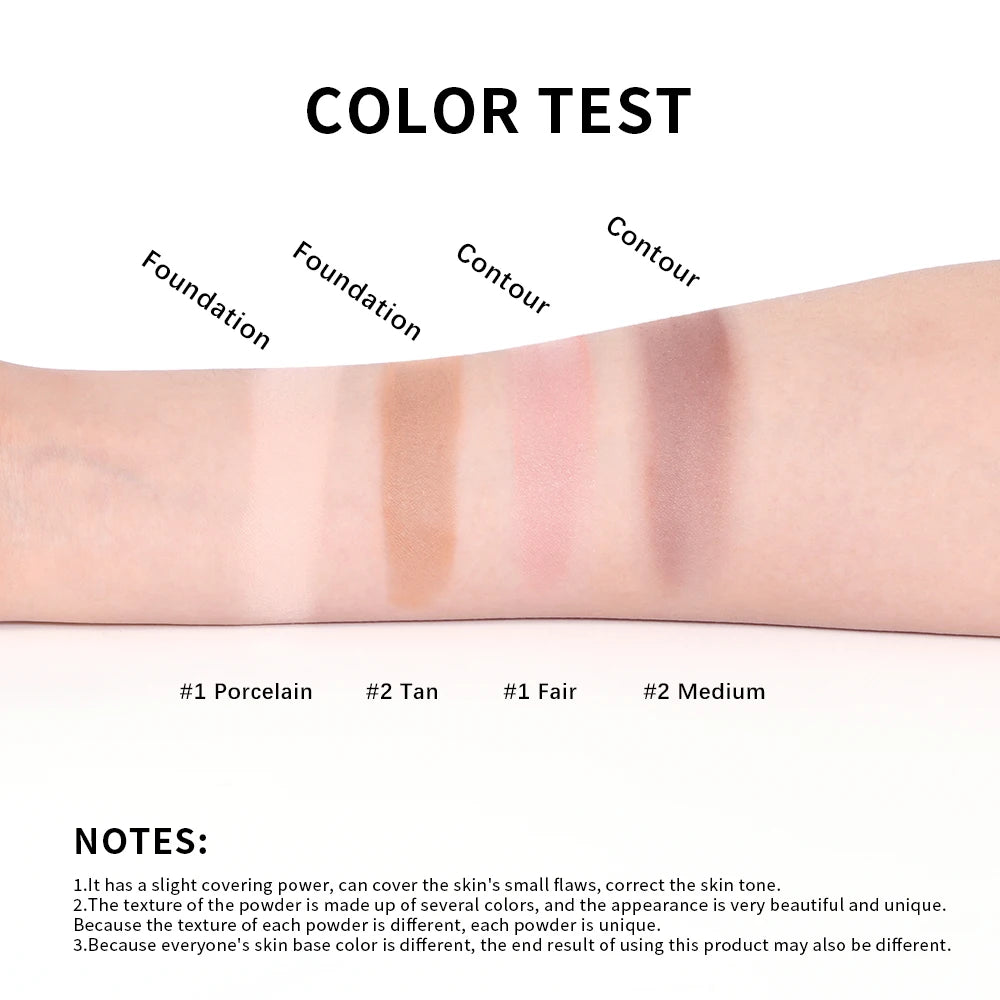 Baked Powder Foundation Oil Control Setting Makeup Pressed Powder Cake Bronzer Glow Face Contouring Shimmer Contour HIP