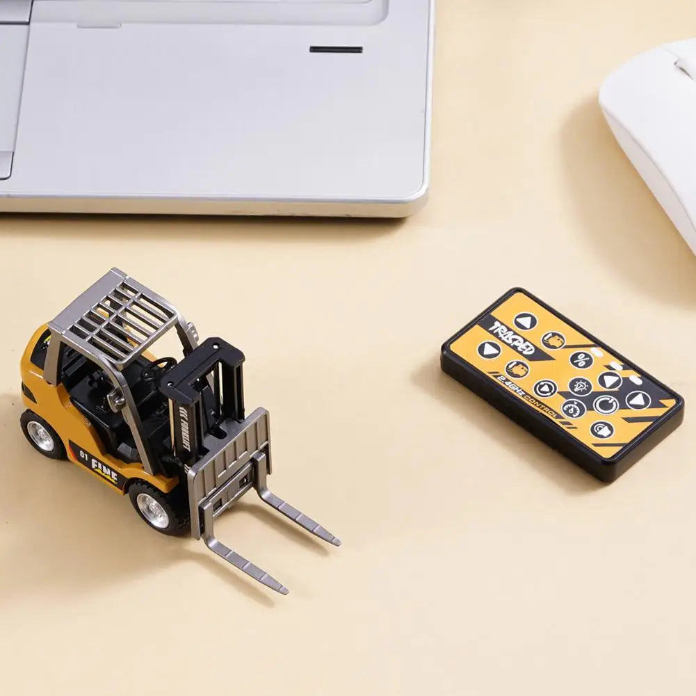 Forklift Friction Toy Vehicle Mini Engineering Remote Control Mini Rc Car 1:64 Desktop Alloy Simulation Interactive Children HIP